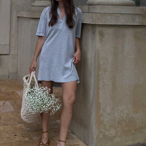 Brooke Schulmeister brooke schul Fai Mini Polo Dress Salton Grey Melange Dune Basket Bag Ecru4 ECOMM