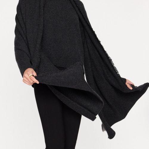 Cashmere Wrap Dk Charcoal Melange 1