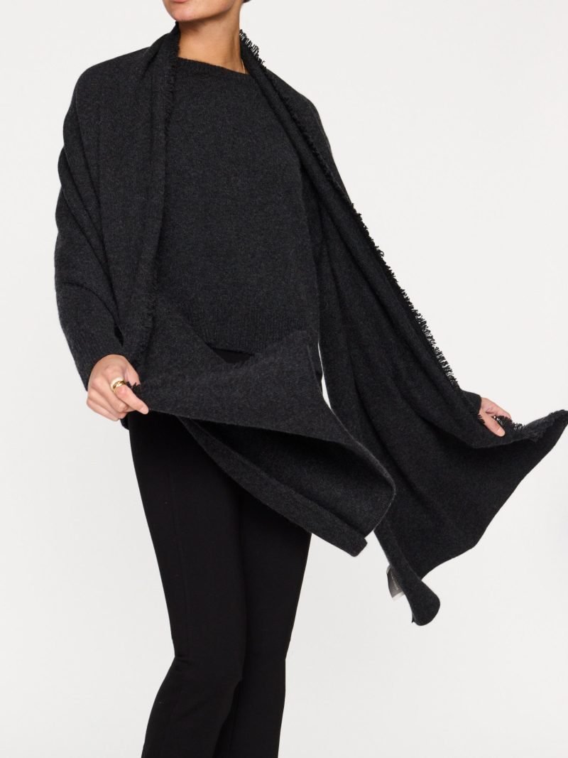 Cashmere Wrap Dk Charcoal Melange 1