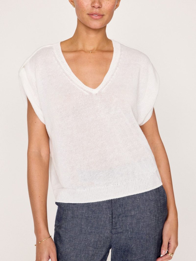 Frances Sweater Top Salt White 2886