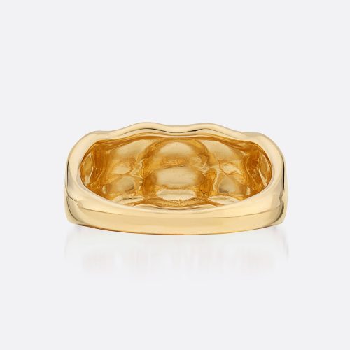 Golden Waves 18k Gold Molten Band Ring C