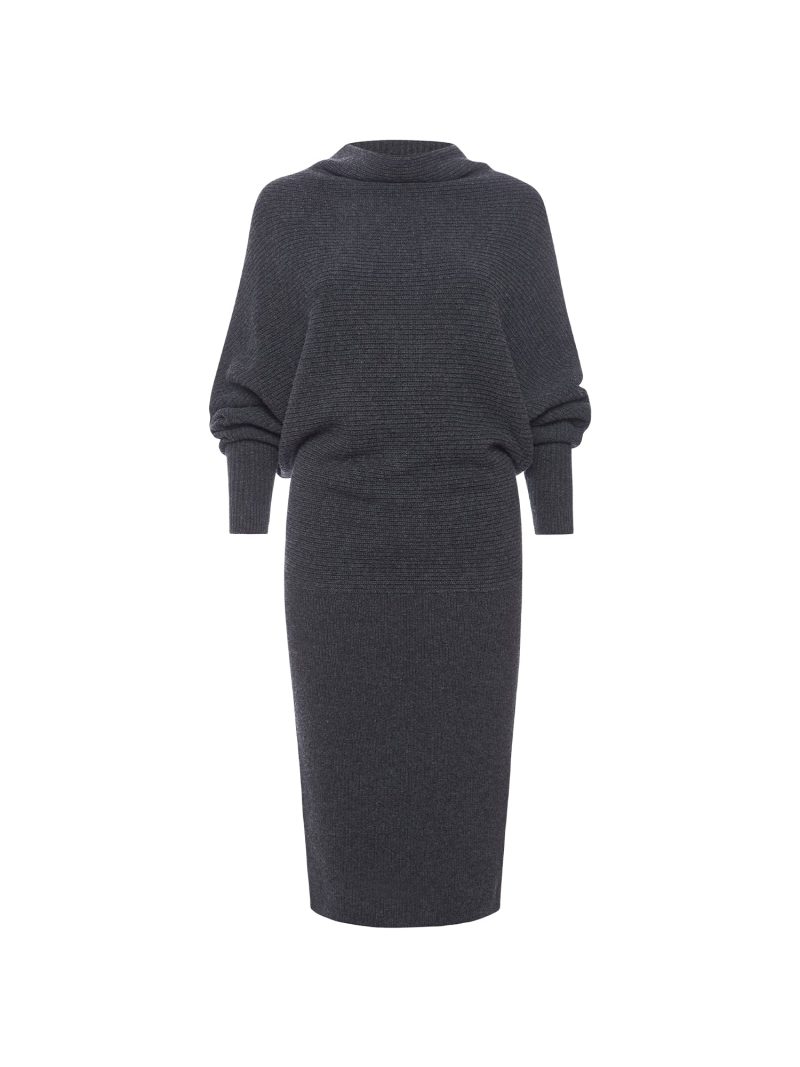 Holiday 0028 2024 CledeSweaterDress FVA4332 DarkCharcoalMelange ghost