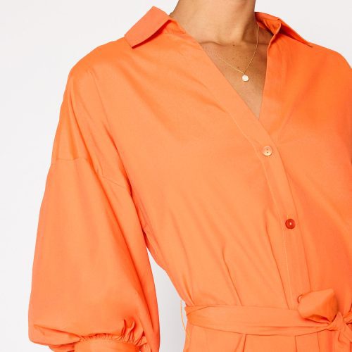 KateBeltedShirtDress JCP4040 Tangerine 5