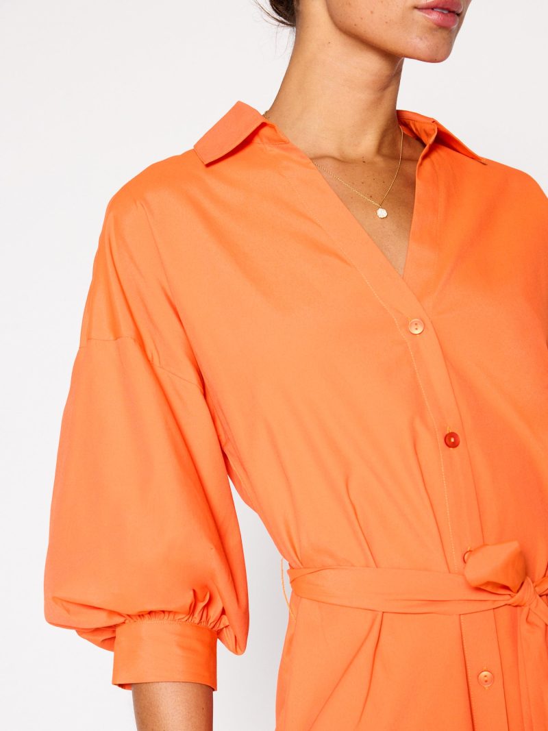 KateBeltedShirtDress JCP4040 Tangerine 5