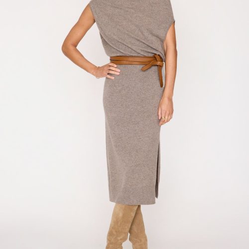 Lori Sleeveless Dress LUX3931 Otter Melange 2176