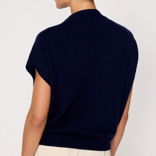 Morten Funnel Neck Top LUX4328 Navy 0568