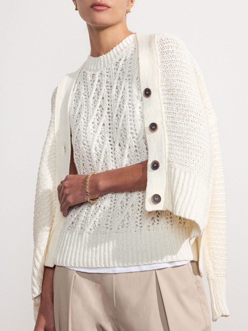 Ottolayeredtank FLMW4218 saltwhitewwhite poscketcardigan