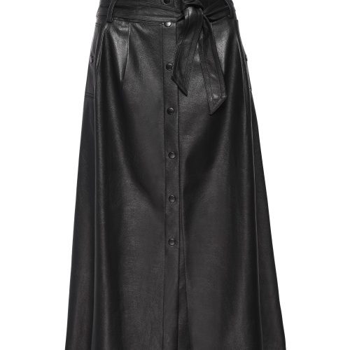 TeagenVeganLeatherBeltedSkirt TPU4047 BlackOnyx