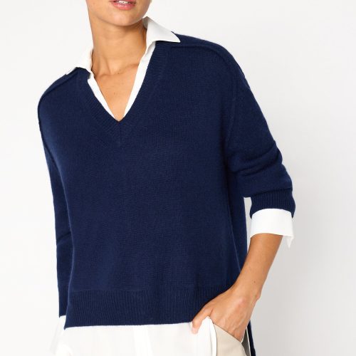 V necklayeredlooker JER2197 NavywWhite 1